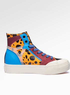 2025年夏季新款高帮鞋女复古大头鞋男拼色休闲潮牌男女运动休闲鞋