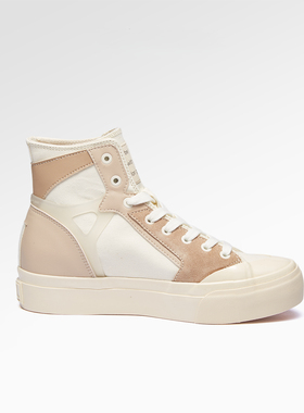 2025春夏季新款小白鞋高帮鞋女复古大头鞋男拼色潮牌休闲板鞋潮鞋