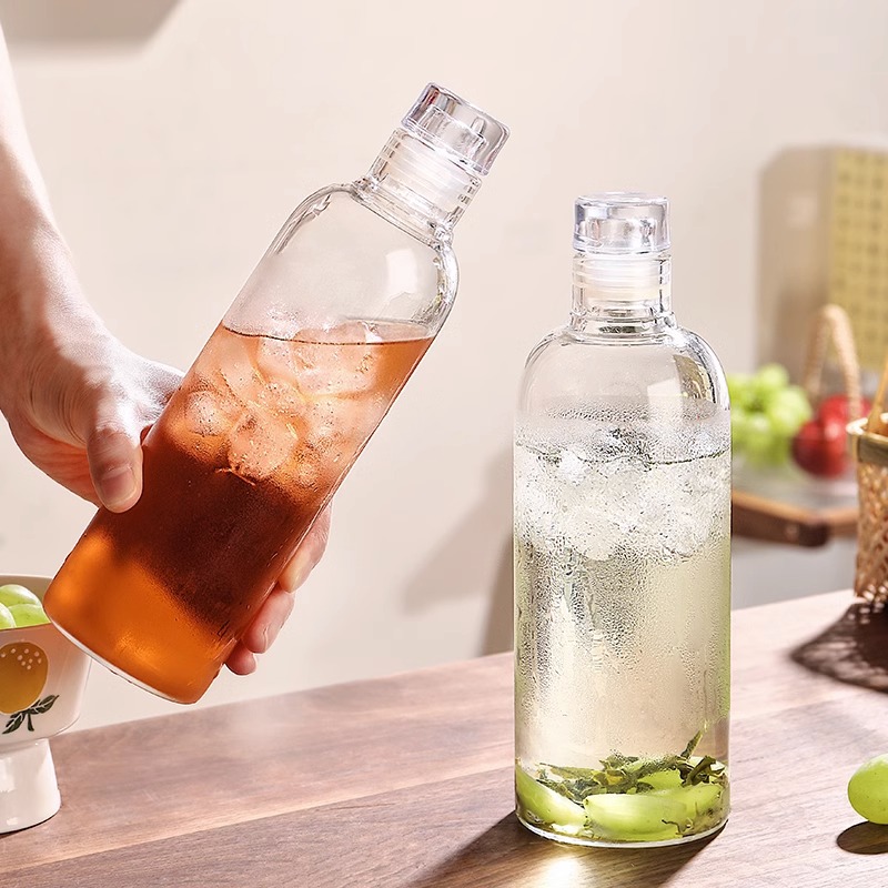 冷泡茶瓶玻璃可携式冷泡壶咖啡冰箱密封家用耐热Q高温冷水瓶冷水