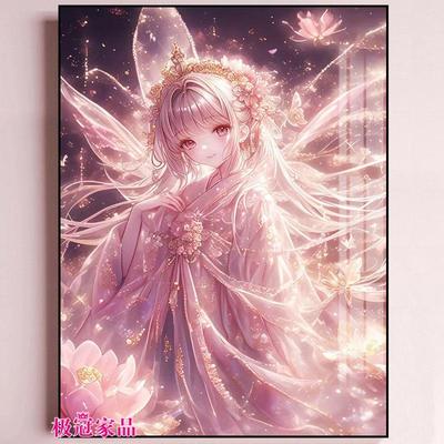 卡通钻石画 画高难度女孩子手工diy贴钻画 画高难度带框黏钻十字