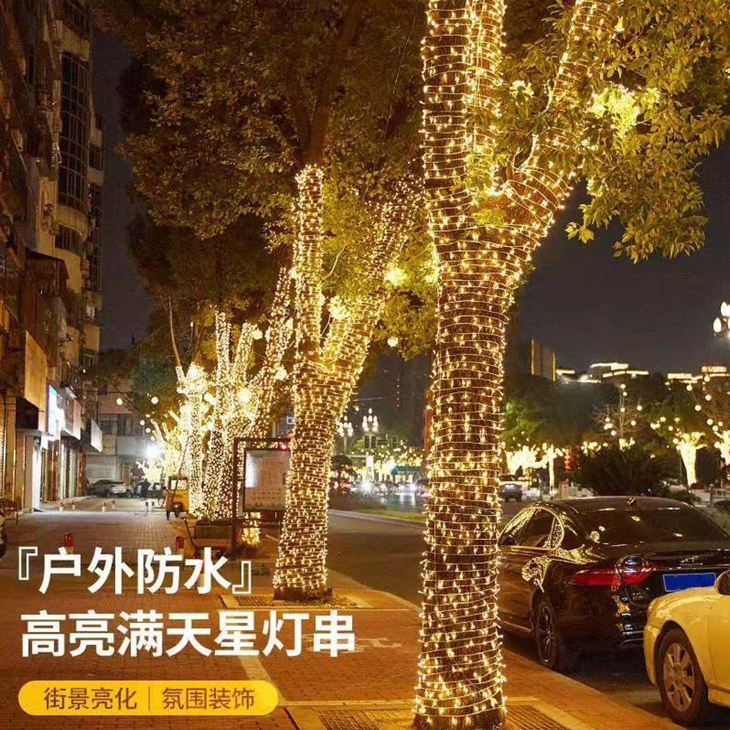 户外防水led彩灯气氛灯户外满天星灯串闪灯绕树灯挂树景观灯装饰