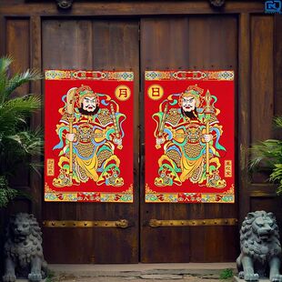 磁吸门神国潮门贴入户门双开门可防晒防水装饰年画门帖2026马年