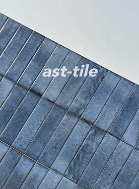 Asttile复古渐变厨房浴室卫生间背景墙吧台长条墙砖地砖海洋蓝色