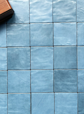 Asttile复古风中古风蓝色凹凸面哑光渐变油墨蓝瓷砖墙砖地砖125