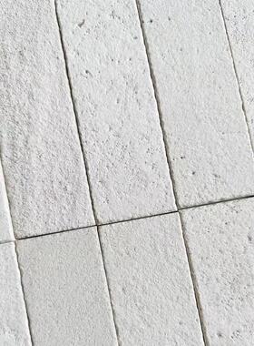 Asttile奶油风简约白沙米黄白色莱姆石砖墙砖吧台背景条砖50x200