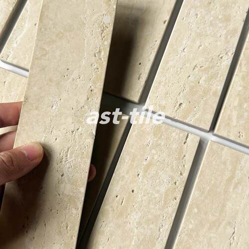 Asttile米黄洞石手工砖餐饮烘焙店服装店背景墙门头长条砖75x300