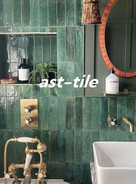 Asttile中古风亮面厨房渐变色仿古砖卫生间吧台背景墙手工砖60240