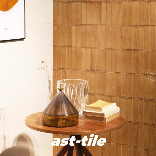 Asttile复古风姜黄色厨房浴室卫生间背景墙吧台条砖瓷砖墙砖50200