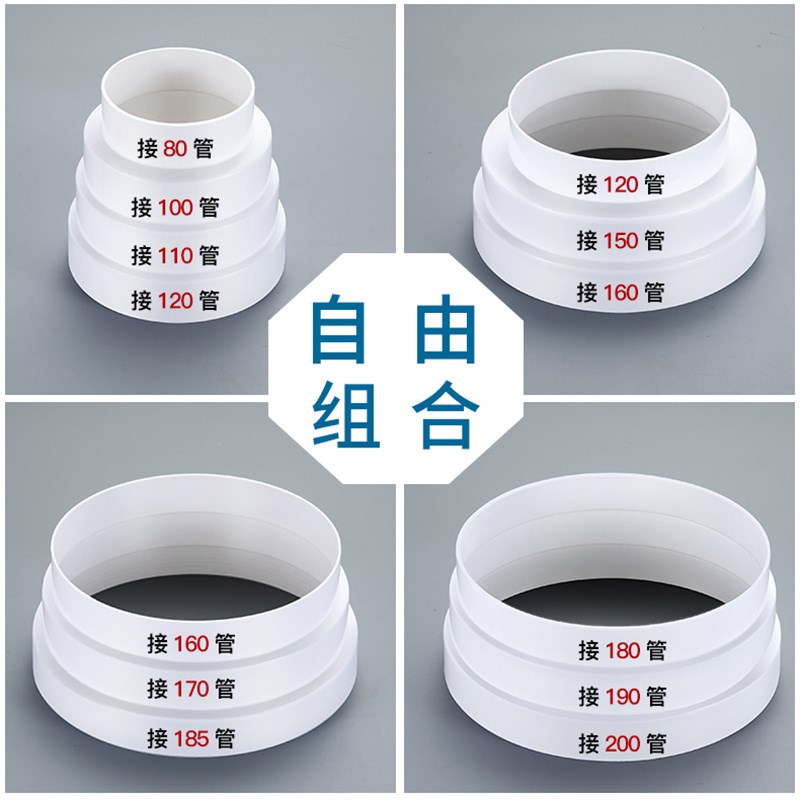 热销抽油烟机变径圈排风管转换接头烟管变径器大小头止回阀烟管变