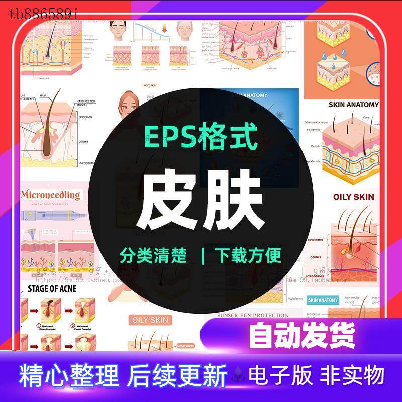 医疗毛发根皮肤管理组织细胞结构图医美宣传海报ai矢量设计素材图