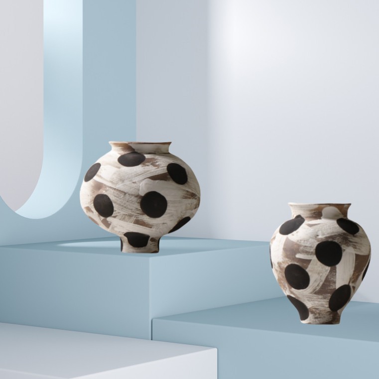 现代简约创意树脂花瓶花器样板房桌面茶几电视柜茶几软装饰品