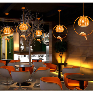 洞口县新款工程茶楼酒楼装饰竹艺灯客厅茶室日式竹子灯竹编装饰灯