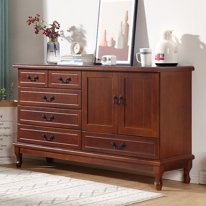 美式实木五斗柜简约现代抽屉柜卧室储物柜子家用收纳柜斗柜五斗橱