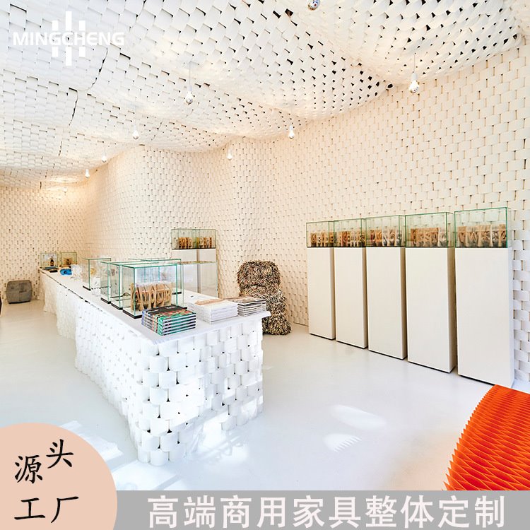 整店设计首饰展示架白色烤漆中岛展柜产品架立式古董珠宝展示柜台