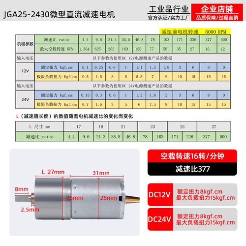 无刷直流减速电机12v24v微型JGA25-2430可调低速大扭力电动小马达