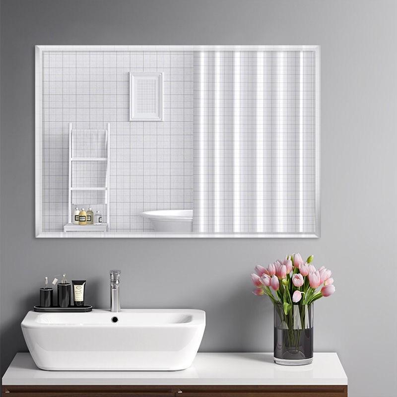 新疆包邮卫浴镜高清防水无框浴室镜卫生间厕所贴墙镜子乌鲁木齐