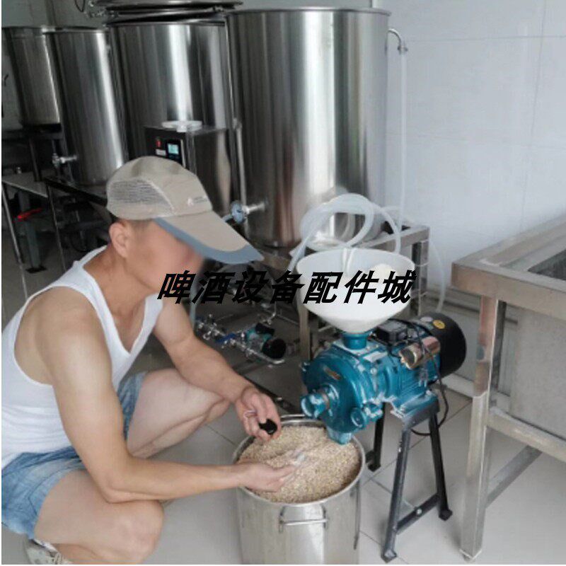 热销电动麦芽粉碎机五谷杂粮破碎器研磨机可调间隙啤酒酿酒配套设