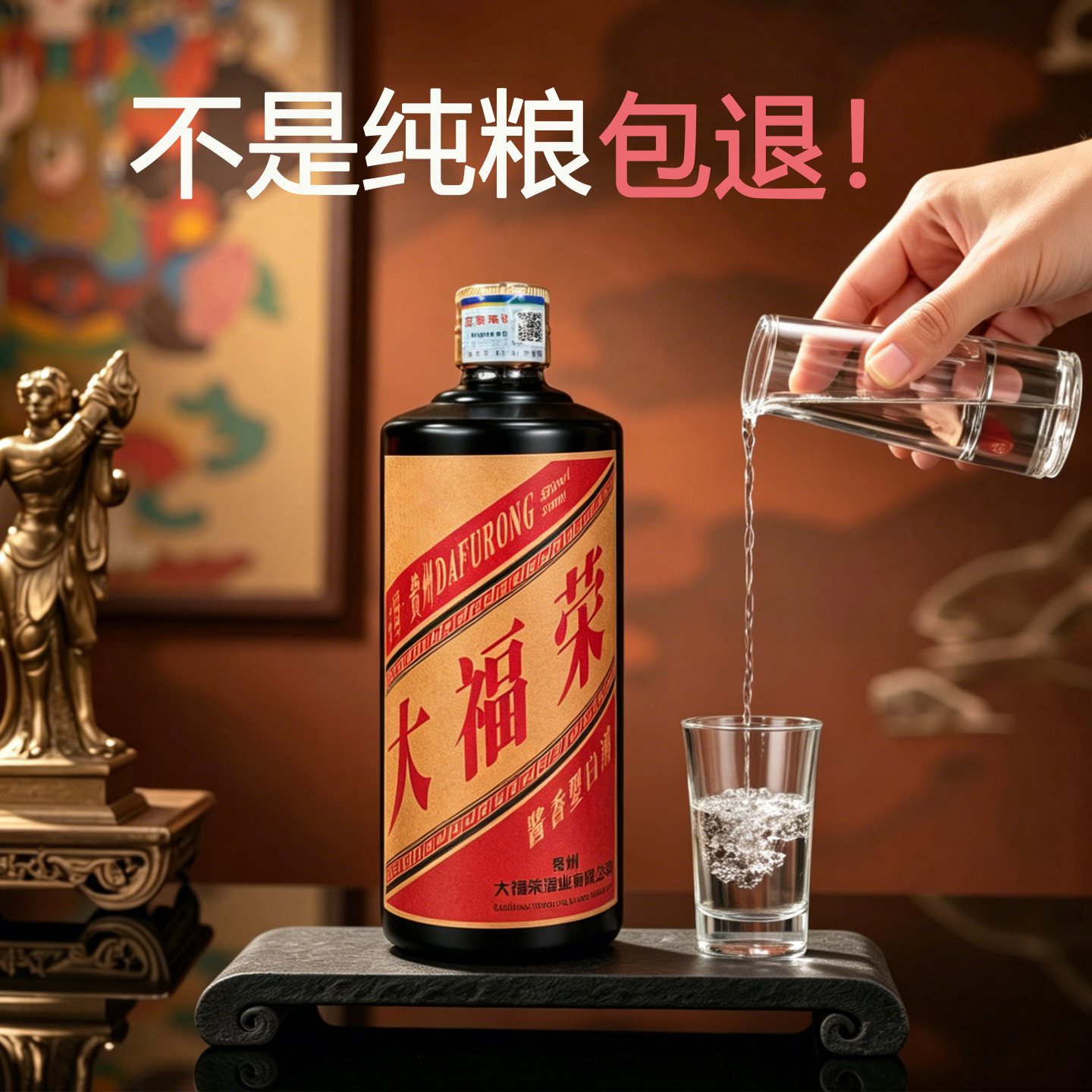 贵州酱香型白酒53度8味纯净爽纯粮食酒留香持久醇香整箱特价6瓶装