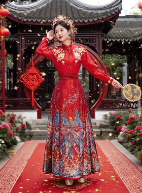 洛如嫣【百鸟朝凤】订婚婚礼新款敬酒服新中式马面裙喜庆绝美新娘
