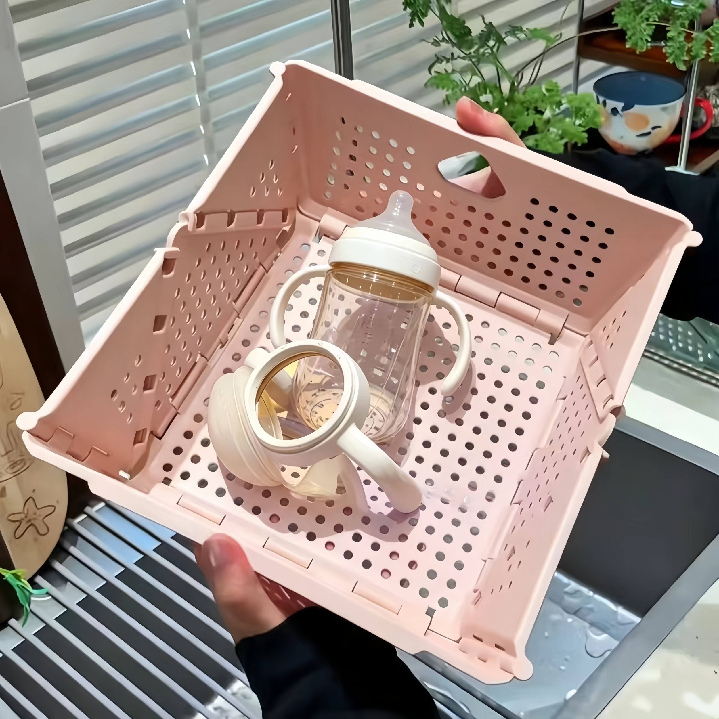婴儿旅行神器|宝宝外出奶瓶折叠沥水盆桶用品出行一个人带娃神器