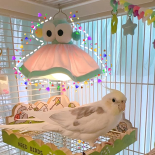 鹦鹉笼子装饰氛围灯泡造景多巴胺大眼仔保温小夜灯安全感超长续航