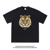 虎头tiger印花短袖 潮牌 bf半袖 t恤男士 纯棉潮流嘻哈chic原宿风夏季