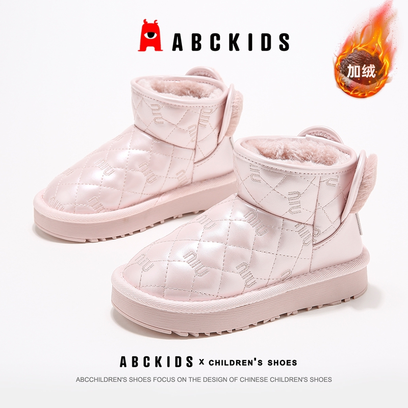 ABCkids女童加绒雪地靴保暖棉靴