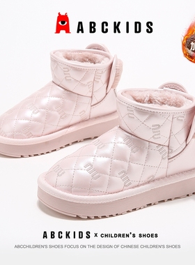 ABCkids童鞋女童加绒雪地靴冬季儿童棉鞋秋冬小女孩童鞋保暖棉靴