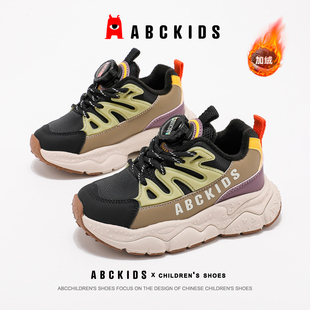 ABCkids童鞋儿童运动鞋加绒男童鞋冬季防滑保暖冬鞋青少年二棉鞋