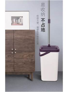 m204板带一拖净2023新款不锈钢免手洗旋转平拖把家用桶套装干湿两