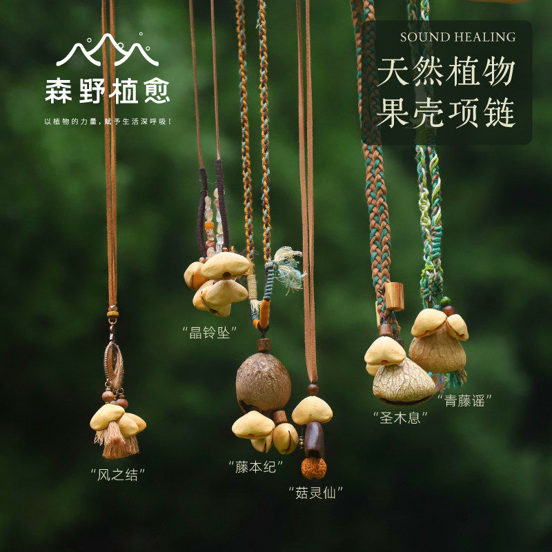 森野植愈果壳项链天然植物果壳摇项链