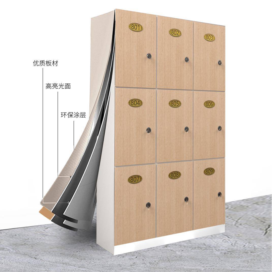科技木更衣柜员工柜理发店存包柜健身房浴室洗浴中心储物柜感应锁