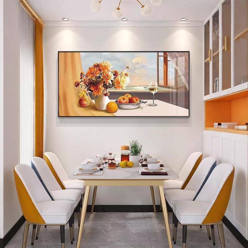 GULAGOS餐厅装饰画现代简约饭厅挂画北欧花卉酒杯背景轻奢大气图片