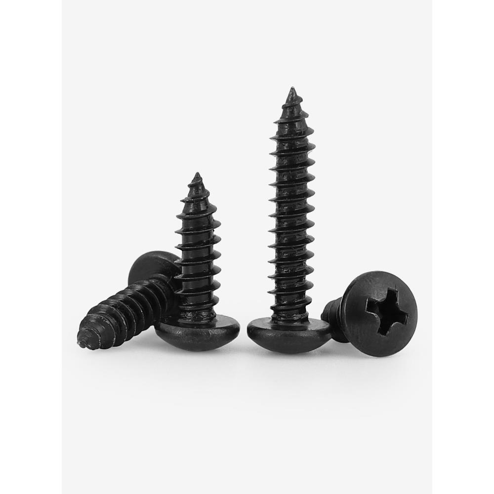 M2.3M3M4M5M6黑色304不锈钢十字圆头自攻螺丝盘头尖尾自钻木螺钉