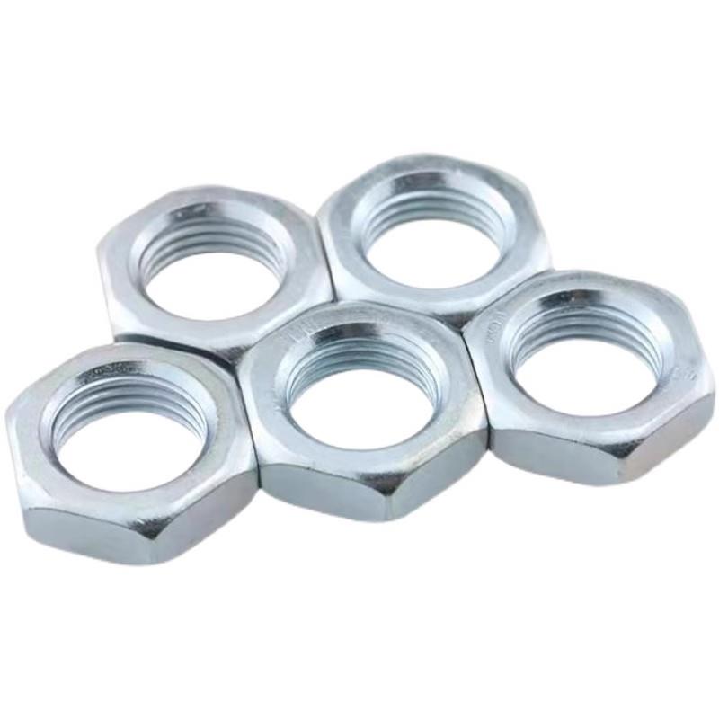 镀锌细牙六角薄螺母 扁螺丝帽M16M18M20MM22M24M27M30*1.5*2*3mm