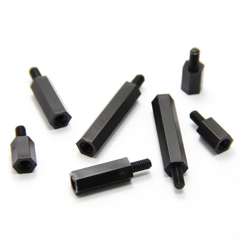 M2.5 M2单头六角隔离柱黑色塑料尼龙柱螺丝*x5x7x8x11x13x15x20mm