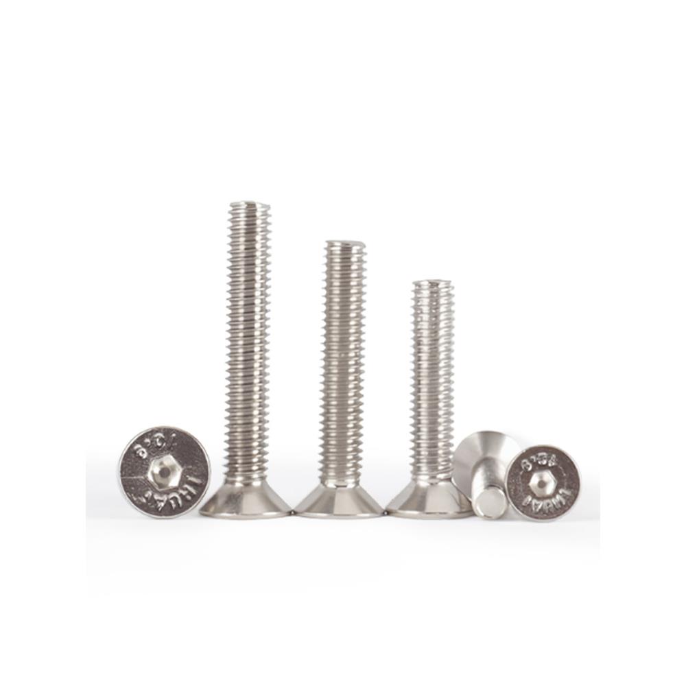 10.9级高强度镀镍沉头内六角螺丝平头螺栓螺丝钉M2M3M4M5M6M8-M12