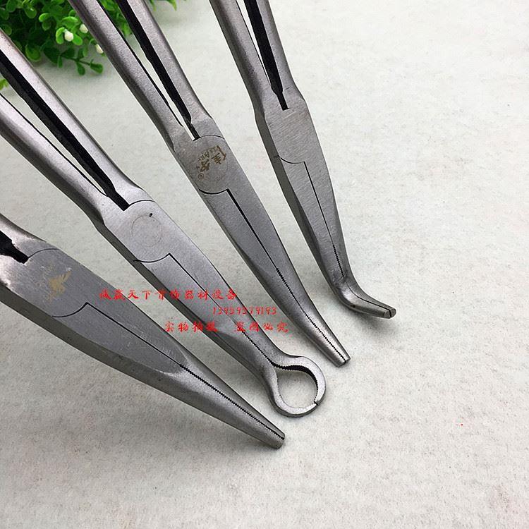 加长坩埚钳长柄钳 角度钳11寸0型长嘴钳弯头45度90尖嘴钳坩埚钳子