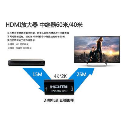 4K*2K HDMI Repeater信号放大器 支持40米高清中继延长专用转接头