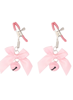 SEVER少女私物：蝴蝶结铃铛夹子粉色黑色红色金属夹可调节不痛