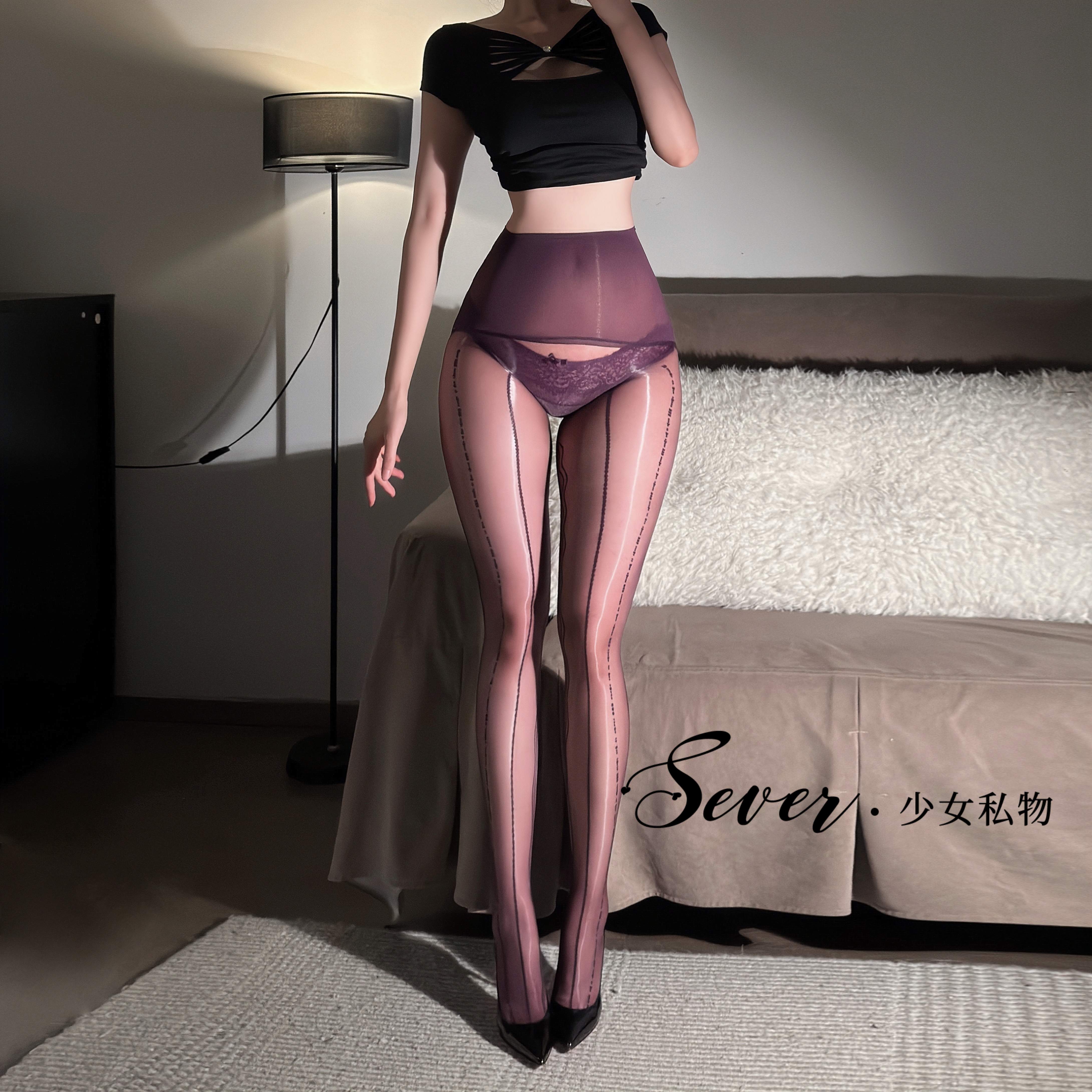 极光蕾丝电波一体性感丝袜女无缝丝滑油亮提花超薄连裤袜