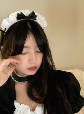 软萌甜美lolita发箍可爱女仆头饰cos制服发饰jk少女发卡蝴蝶结KC