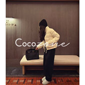 90鹅绒立领纯色饼干格外套 COCO CD2A2733 一一 露白 ZONE 刘