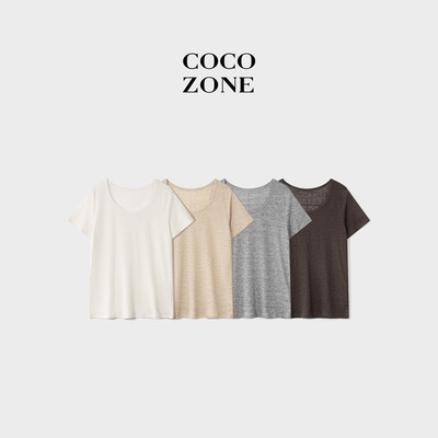 COCO ZONE刘一一启程邂逅【100亚麻】26夏款圆领亲肤T恤CF2B0968