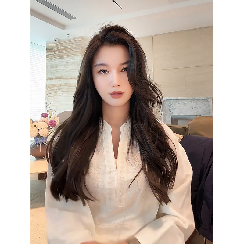 COCO ZONE 刘112025“观夏”刺绣长袖衬衫简约百搭休闲套头上衣