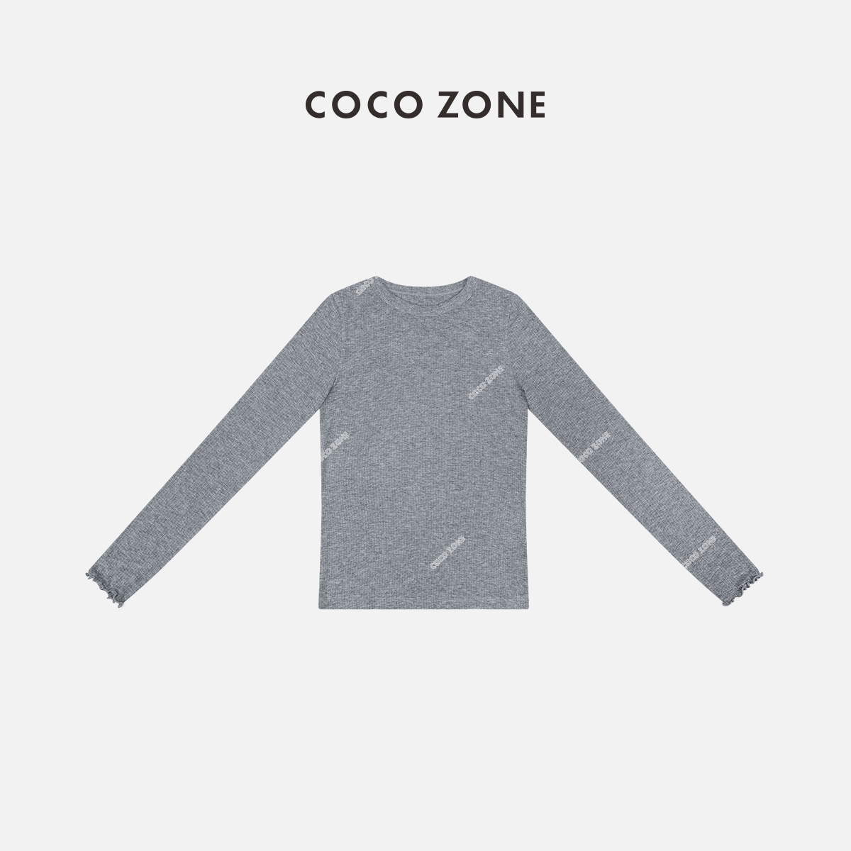 COCO ZONE 刘一一 春季新款长袖T恤圆领显瘦内搭打底衫CD1A0331