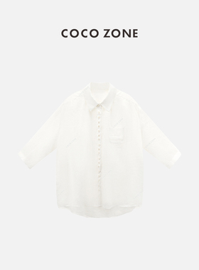 COCOZONE刘一一 夏季新款百搭休闲衬衣薄款宽松短袖上衣CC1B1138