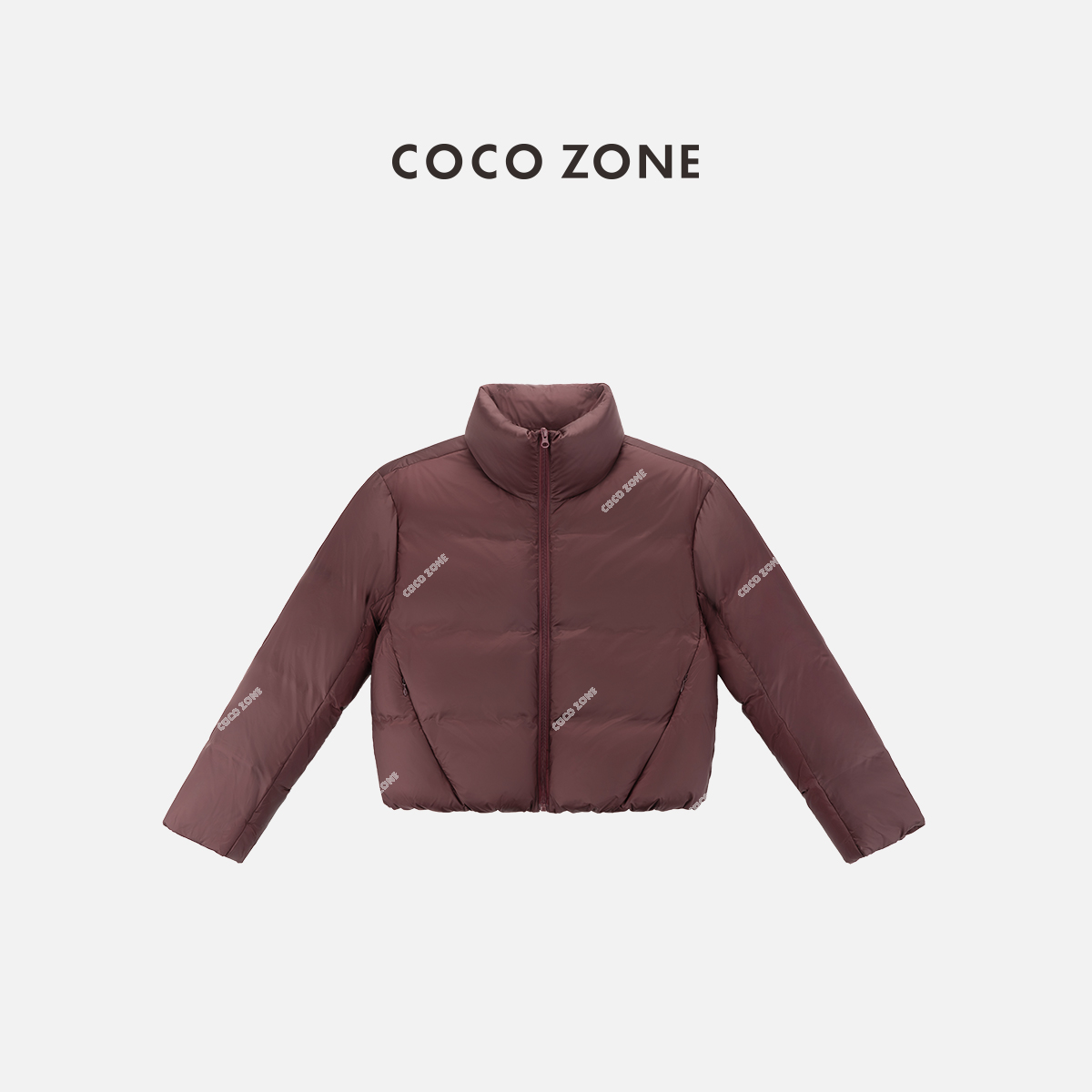 COCO ZONE 刘一一 时尚纯色气质立领鹅绒服简约保暖上衣CC2C1633