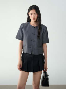 COCO ZONE&刘一一 2024复古设计西装外套女气质通勤上衣 23C18212