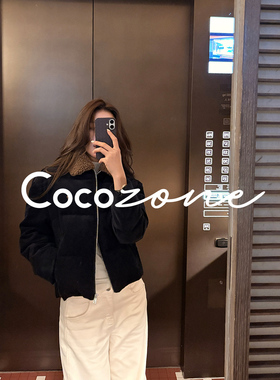 COCO ZONE 刘 一一 “骑士外套”90鹅绒100棉翻领外套 CD2A2968